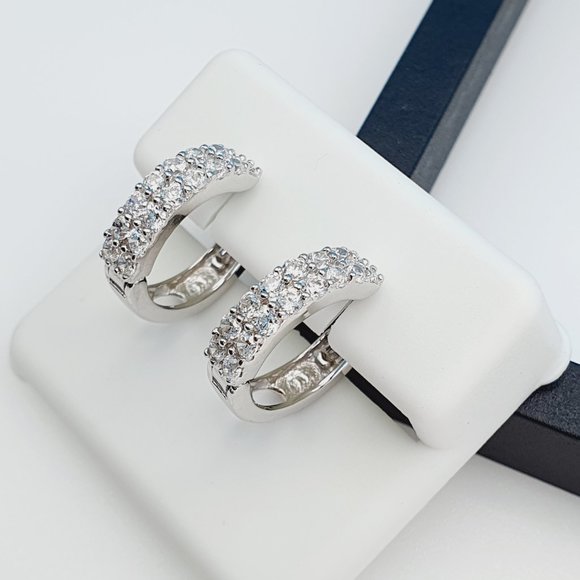 "925 Sterling Silver Cubic Zirconia Earrings, UU1P6A6156 - Picture 4 of 11